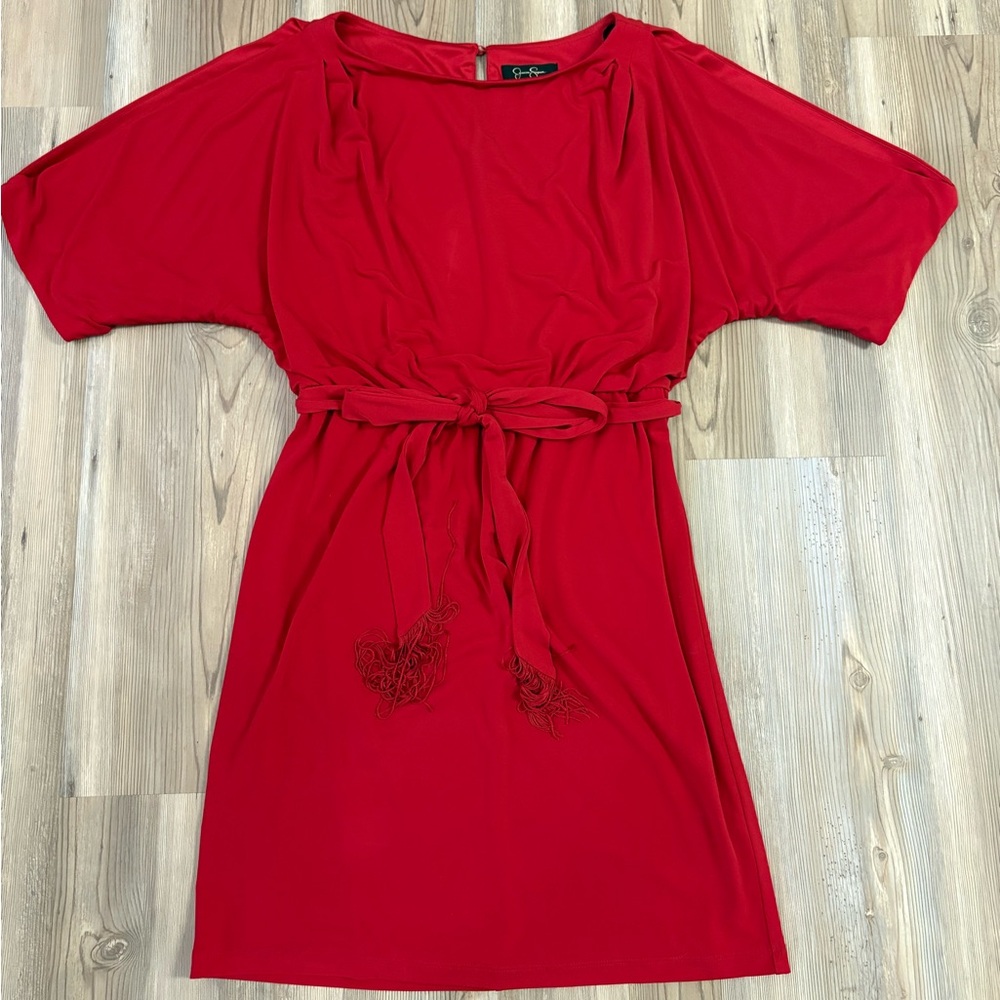 Jessica Simpson Bright Red Dress with Tie Waist